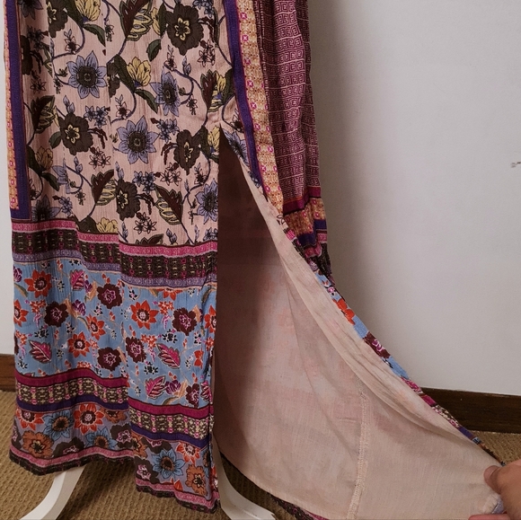 Raga Printed Strapless Maxi Tube Dress Boho Multi Floral Women's Size L - Picture 5 of 16